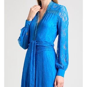 Pinko Blue Lace Maxi Dress